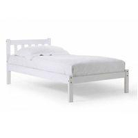 verona belluno short wooden bed frame whitewash