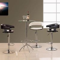 venice bar stool in faux leather with chrome base