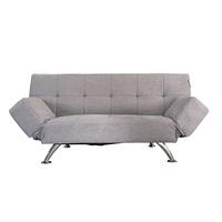 Venice Sofa Bed In Light Grey Fabric With Chrome Legs