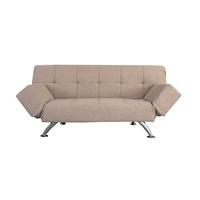 Venice Sofa Bed In Beige Fabric With Chrome Legs