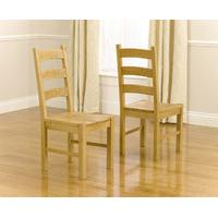 Vermont Solid Oak Dining Chairs (Pair)