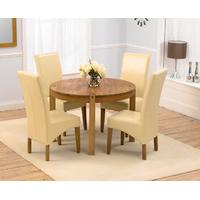 Verona 110cm Solid Oak Round Dining Table with Cannes Chairs