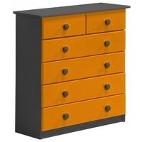 Verona Graphite Pine and Orange 4+2 Chest of Drawer