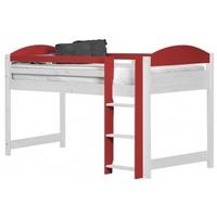 Verona Maximus Whitewash Pine and Red 3ft Mid Sleeper Bed