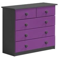 Verona Graphite Pine and Lilac 3+2 Chest of Drawer