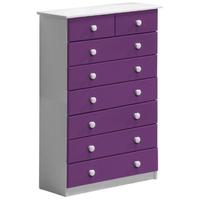 Verona Whitewash Pine and Lilac 6+2 Chest of Drawer