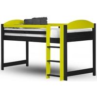 verona maximus graphite pine and lime 3ft mid sleeper bed