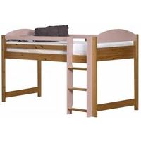 verona maximus antique pine and pink 3ft mid sleeper bed