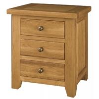 Vermont Oak Bedside Cabinet - 3 Drawers