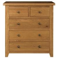 Vermont Oak Chest of Drawers - 2 Over 3 Drawers