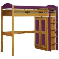 verona maximus antique pine and lilac standard high sleeper bed set 1