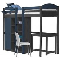 verona maximus graphite pine and blue with central ladder high sleeper ...