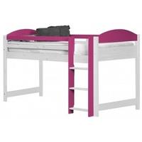 Verona Maximus Whitewash Pine and Fuchsia 3ft Mid Sleeper Bed