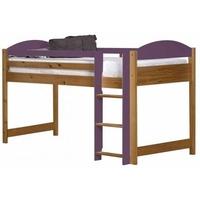 verona maximus antique pine and lilac 3ft mid sleeper bed