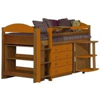 Verona Maximus Antique Pine and Orange 3ft Mid Sleeper Bed Set 1