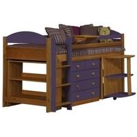 verona maximus antique pine and lilac 3ft mid sleeper bed set 1