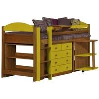 Verona Maximus Antique Pine and Lime 3ft Mid Sleeper Bed Set 1