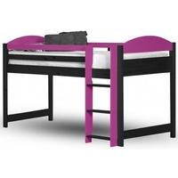 verona maximus graphite pine and fuchsia 3ft mid sleeper bed