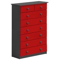 Verona Graphite Pine and Red 6+2 Chest of Drawer