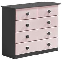 Verona Graphite Pine and Pink 3+2 Chest of Drawer