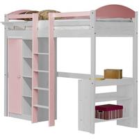 verona maximus white pine and pink with central ladder high sleeper be ...