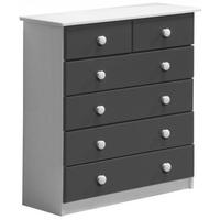 Verona Whitewash Pine and Graphite 4+2 Chest of Drawer