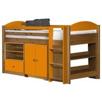 Verona Maximus Antique Pine and Orange 3ft Mid Sleeper Bed Set 2