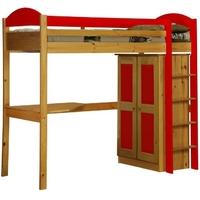 Verona Maximus Antique Pine and Red Standard High Sleeper Bed Set 1