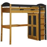 verona maximus antique pine and graphite standard high sleeper bed set ...