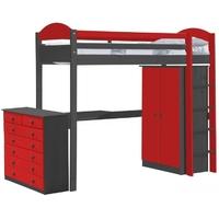 verona maximus graphite pine and red high sleeper bed set 2