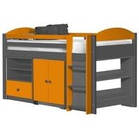 verona maximus graphite pine and orange 3ft mid sleeper bed set 2