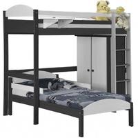 Verona Maximus Graphite Pine and White L Shape High Sleeper Bed Set 1