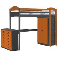 Verona Maximus Graphite Pine and Orange High Sleeper Bed Set 2