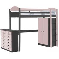 Verona Maximus Graphite Pine and Pink High Sleeper Bed Set 2