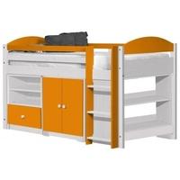 Verona Maximus Whitewash Pine and Orange 3ft Mid Sleeper Bed Set 2