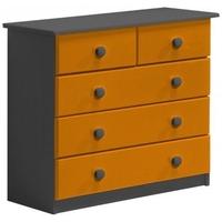 Verona Graphite Pine and Orange 3+2 Chest of Drawer