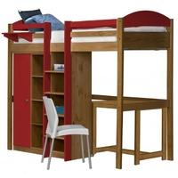 Verona Maximus Antique Pine and Red with Central Ladder High Sleeper Bed Set 2