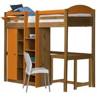 verona maximus antique pine and orange with central ladder high sleepe ...