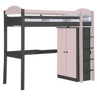 verona maximus graphite pine and pink standard high sleeper bed set 1