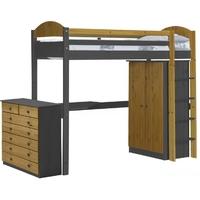 verona maximus graphite pine and antique high sleeper bed set 2