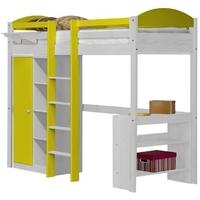 Verona Maximus White Pine and Lime with Central Ladder High Sleeper Bed Set 1