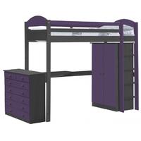 Verona Maximus Graphite Pine and Lilac High Sleeper Bed Set 2