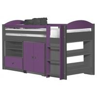 Verona Maximus Graphite Pine and Lilac 3ft Mid Sleeper Bed Set 2