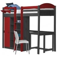 verona maximus graphite pine and red with central ladder high sleeper  ...