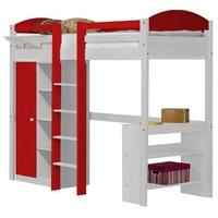 verona maximus white pine and red with central ladder high sleeper bed ...