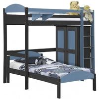 verona maximus graphite pine and baby blue l shape high sleeper bed se ...