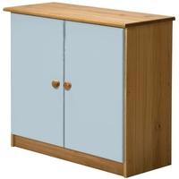 Verona Ribera Antique Pine and Baby Blue Cupboard