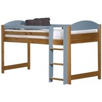 verona maximus antique pine and baby blue 3ft mid sleeper bed