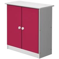 Verona Whitewash Pine and Fuchsia Mid Sleeper Cupboard