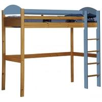 verona maximus antique pine and baby blue high sleeper bed